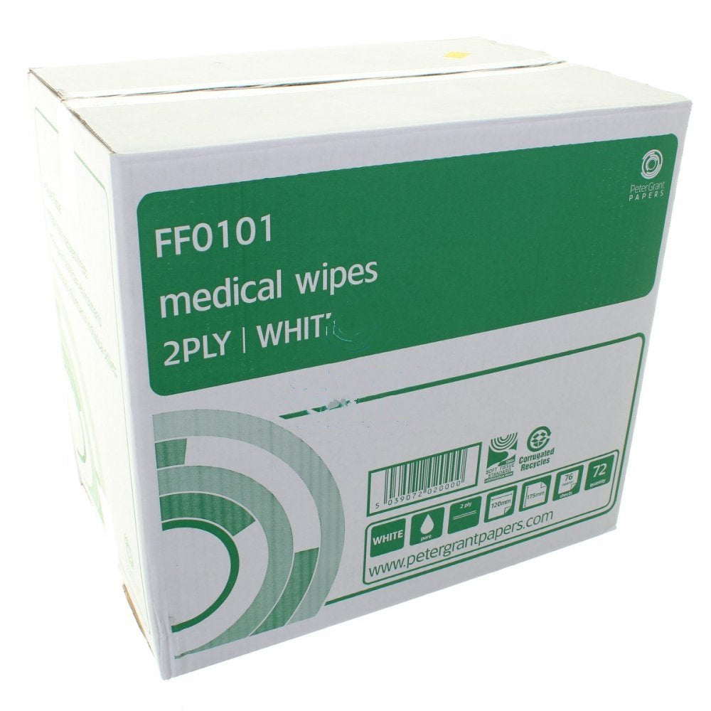 Medical Wipes - 2 Ply White
