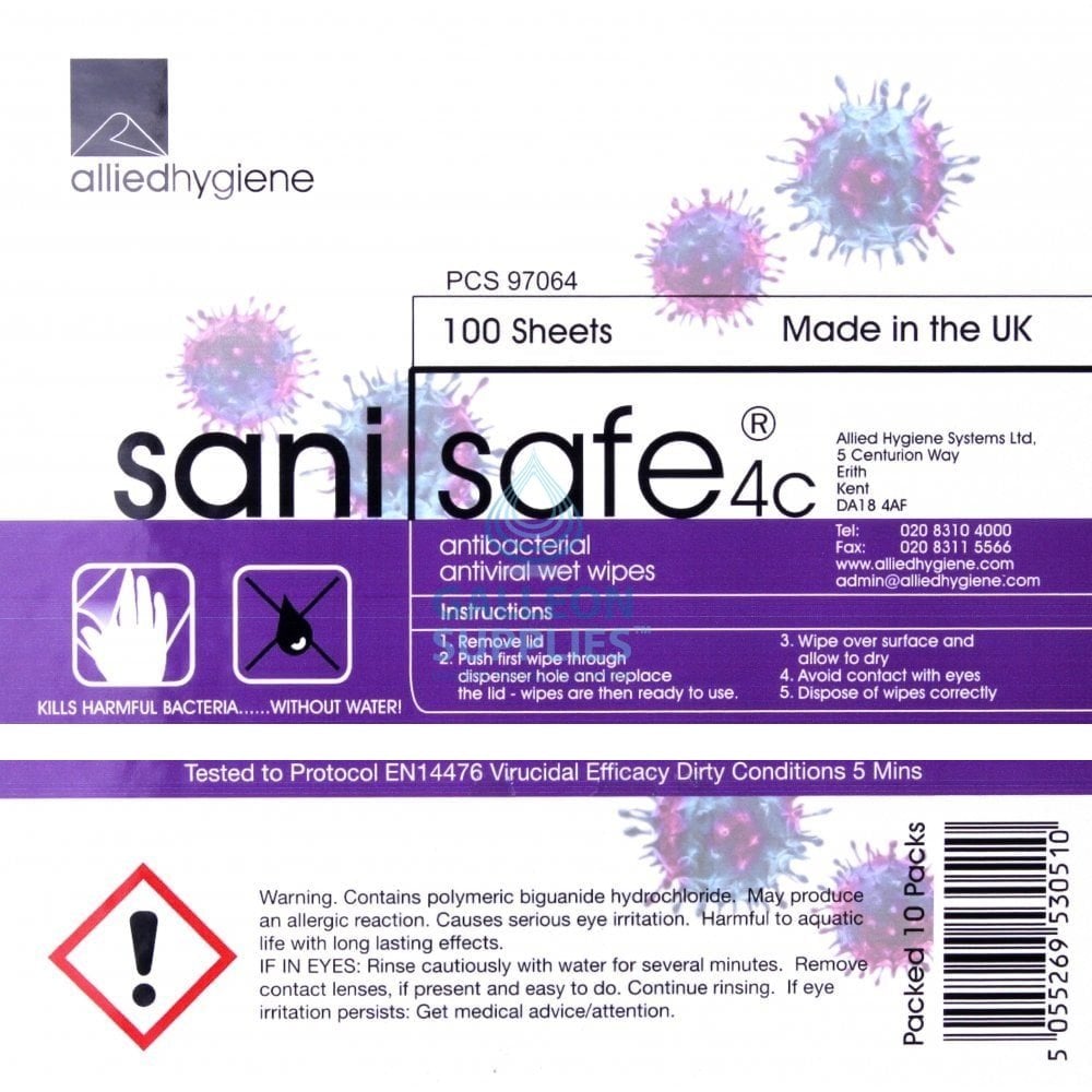 Anti Viral / Antibacterial Large Surface Disinfectant Wipes