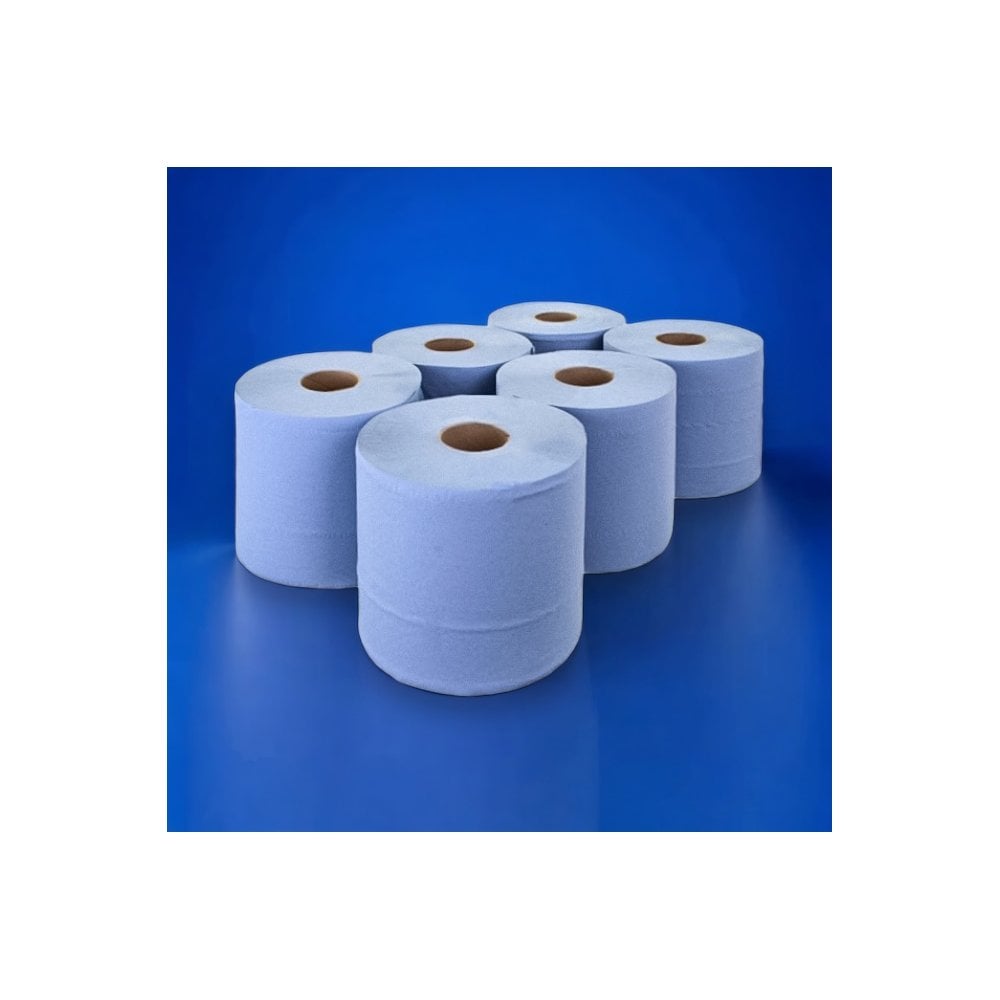 Bundle Offer: 150m 2 Ply Blue Centrefeed Rolls | 6 Cases