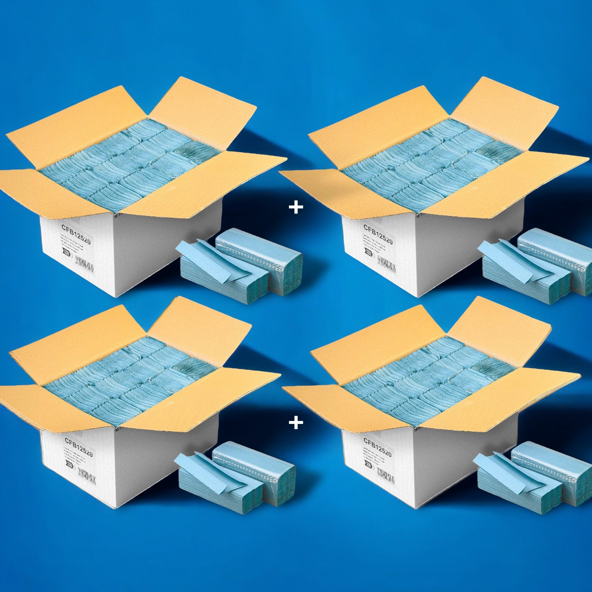 1 Ply - Blue - C-Fold - Paper Hand Towels | 4 Cases