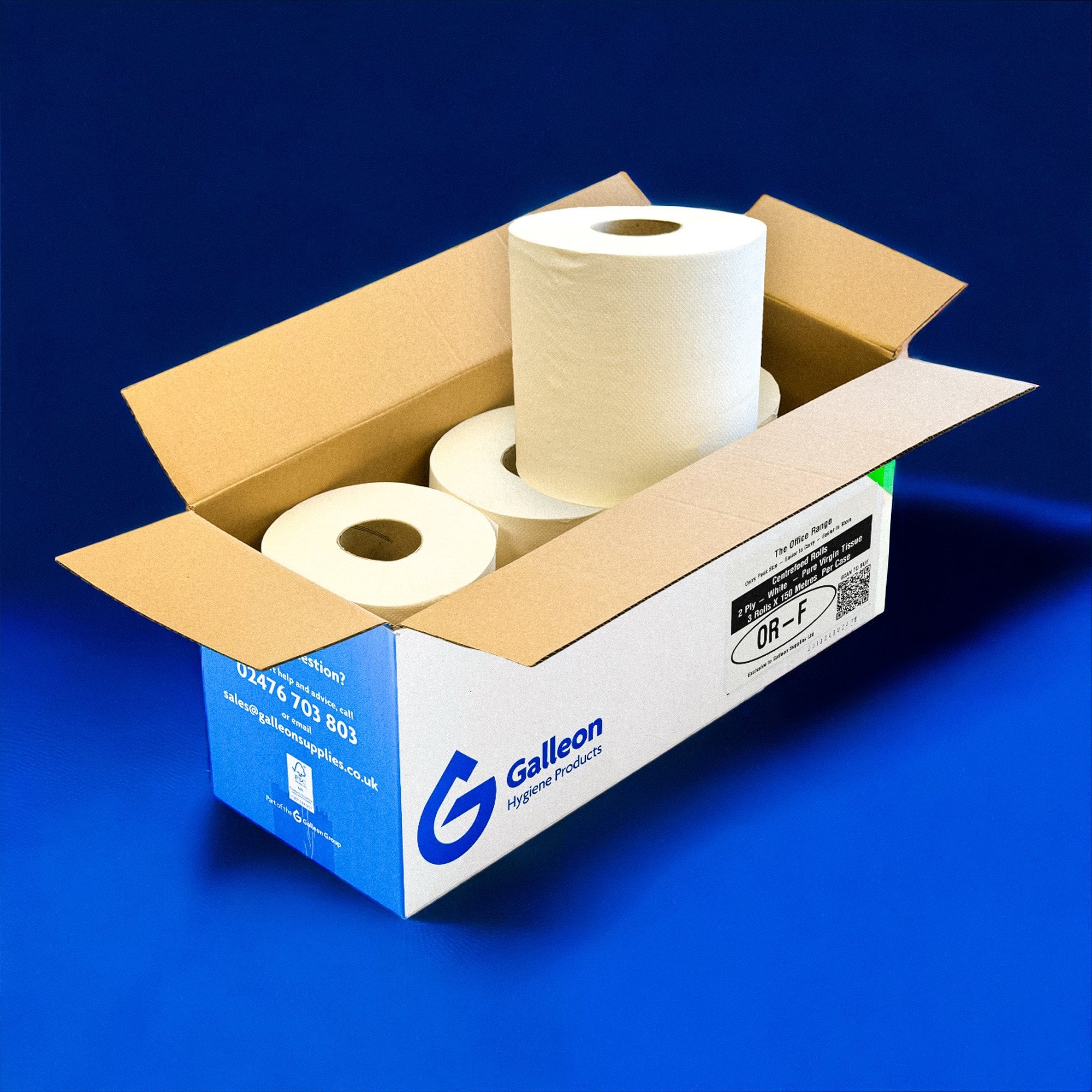 2 Ply White Centrefeed Rolls