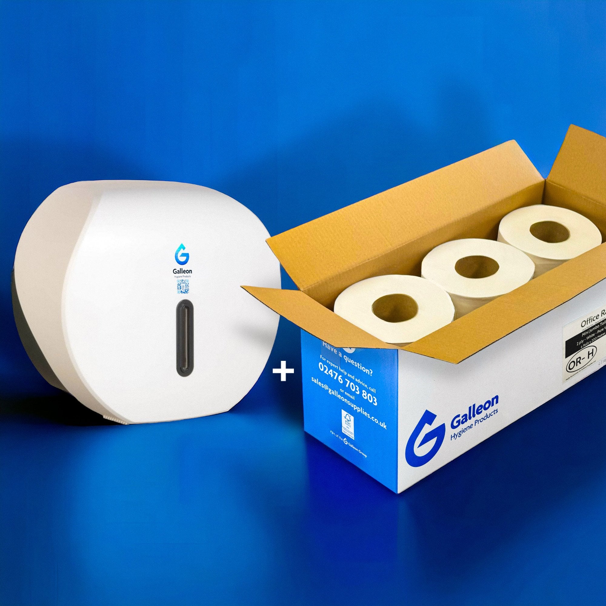 Mini Jumbo Toilet Roll Dispenser Starter Kit
