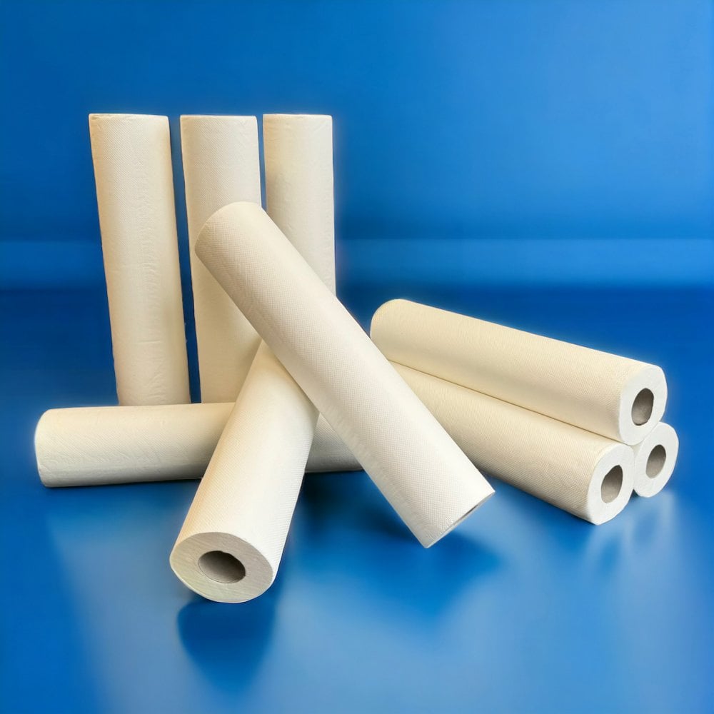 Embossed 2 Ply White Couch Rolls | 4 Cases