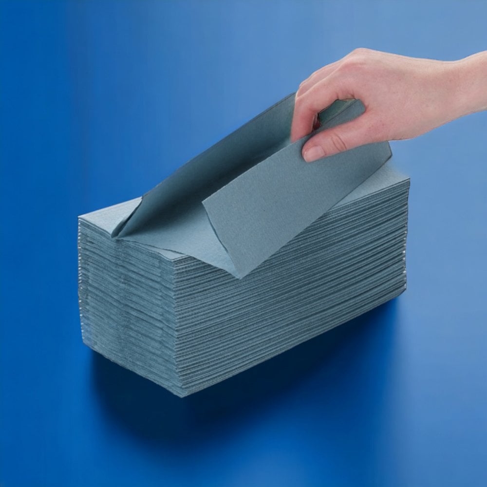1 Ply - Blue - C-Fold - Paper Hand Towels | 4 Cases