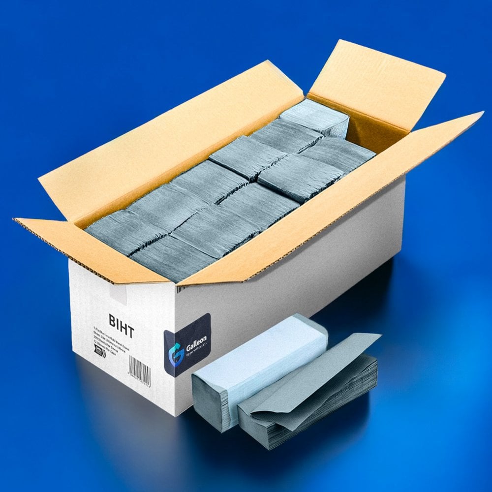 Value 1 Ply - Blue - V-Fold -Paper Hand Towels