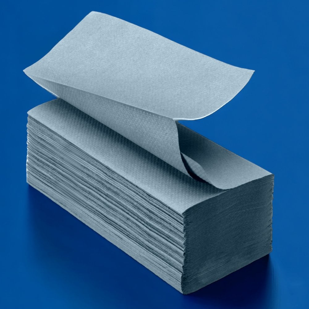 Value 1 Ply - Blue - V-Fold -Paper Hand Towels