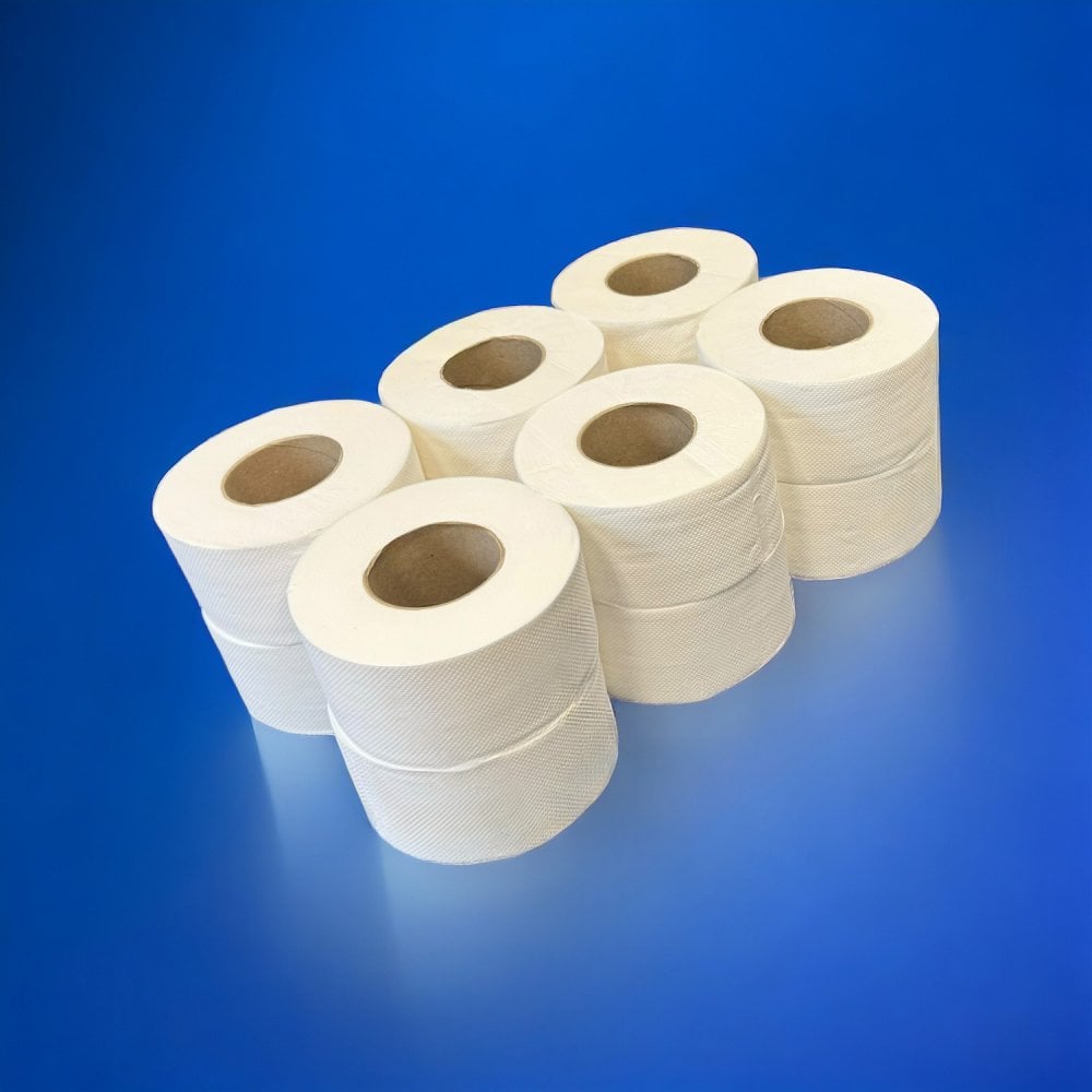 Bundle Offer: £12.75 Per Case - Mini Jumbo Toilet Rolls - 2 Ply - Embossed | 6 Cases