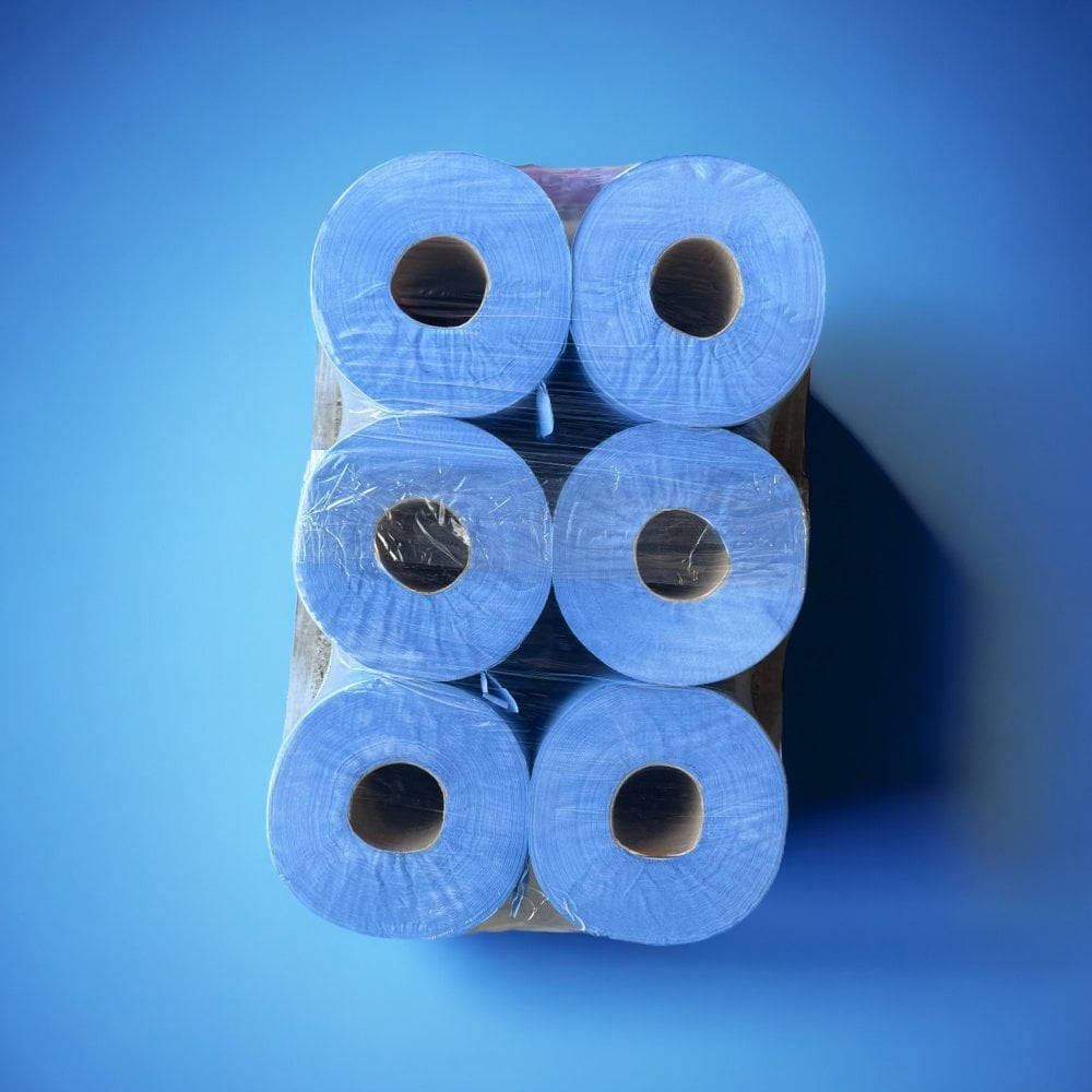 Bundle Offer: 150m 2 Ply Blue Centrefeed Rolls | 6 Cases