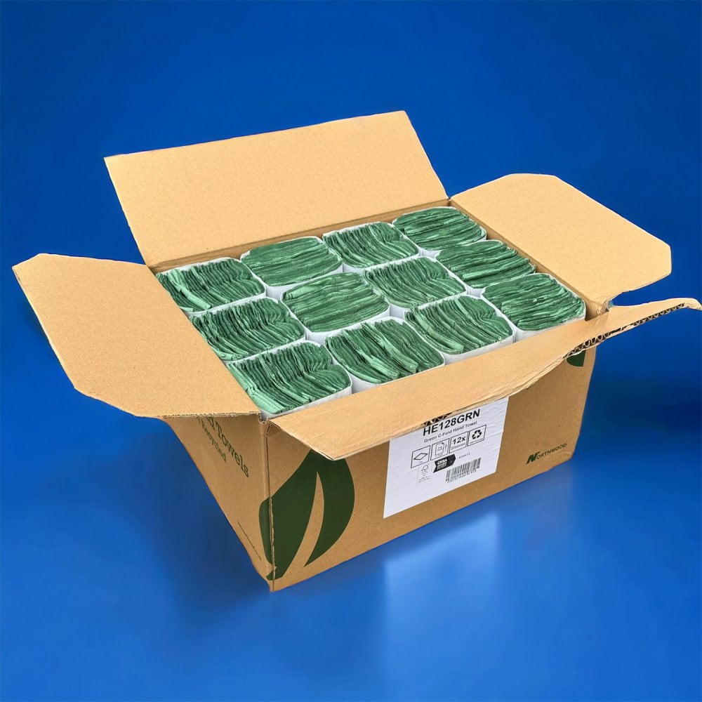 1 Ply - Green - C-Fold - Paper Hand Towels - Pallet | 90 Cases
