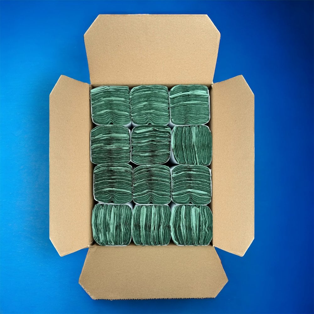 1 Ply - Green - C-Fold - Paper Hand Towels - Pallet | 90 Cases