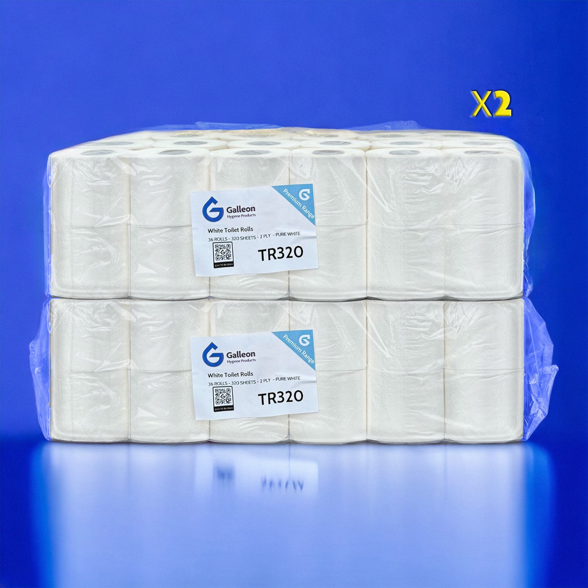 320 Sheet Toilet Rolls - 2 Ply - Embossed