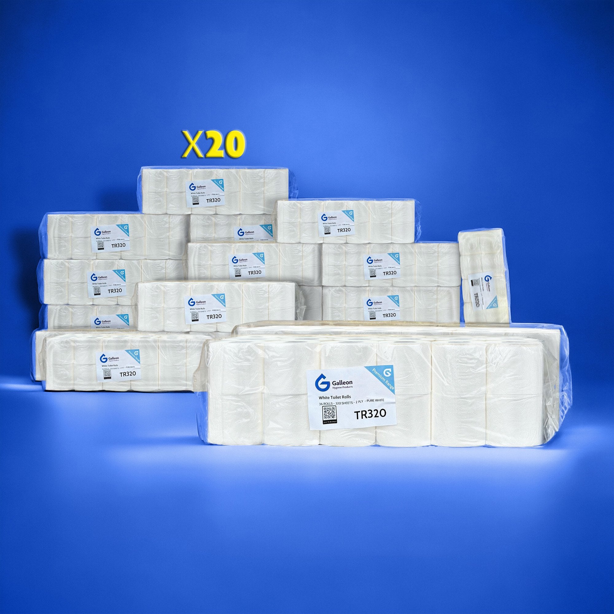 320 Sheet Toilet Rolls - 2 Ply - Embossed