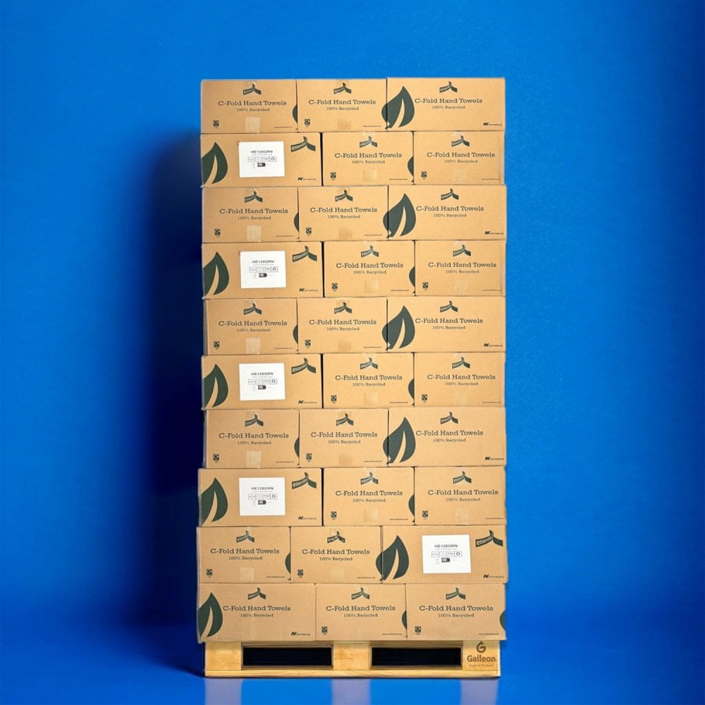 1 Ply - Green - C-Fold - Paper Hand Towels - Pallet | 90 Cases