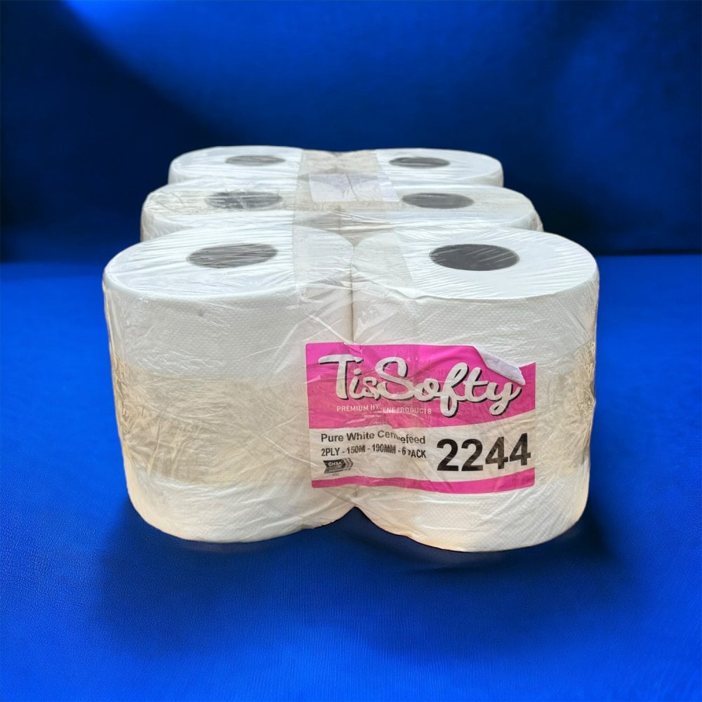2 Ply White Centrefeed Rolls