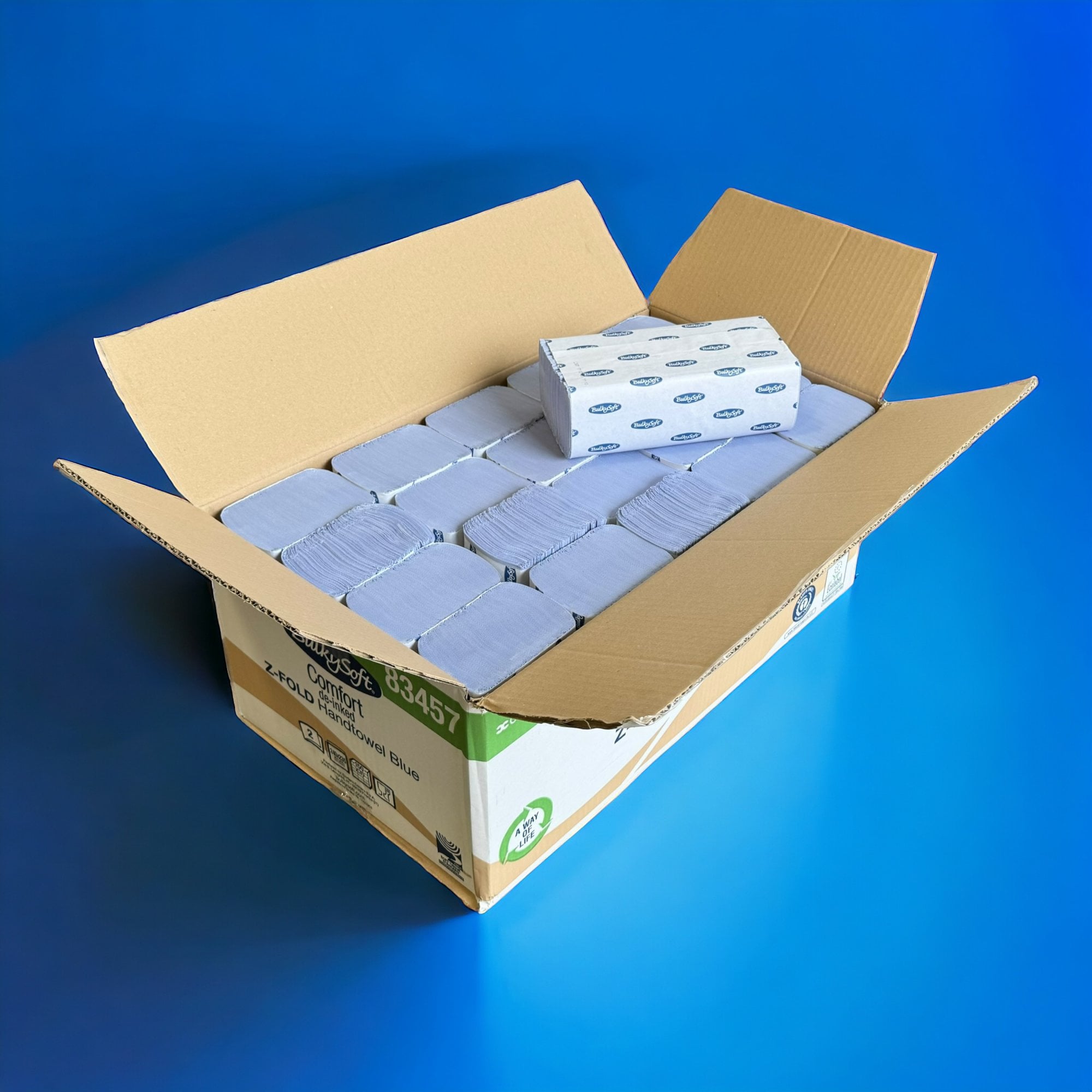 2 Ply - Blue - Interleaved - Paper Hand Towels