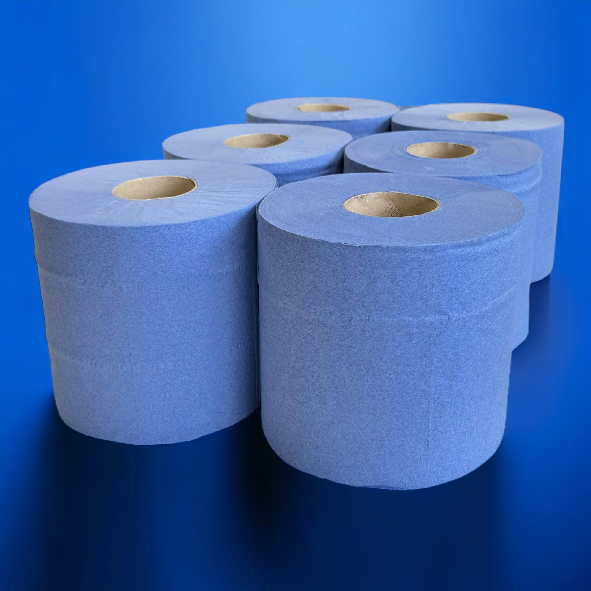 Bundle Offer: 150m 2 Ply Blue Centrefeed Rolls | 6 Cases