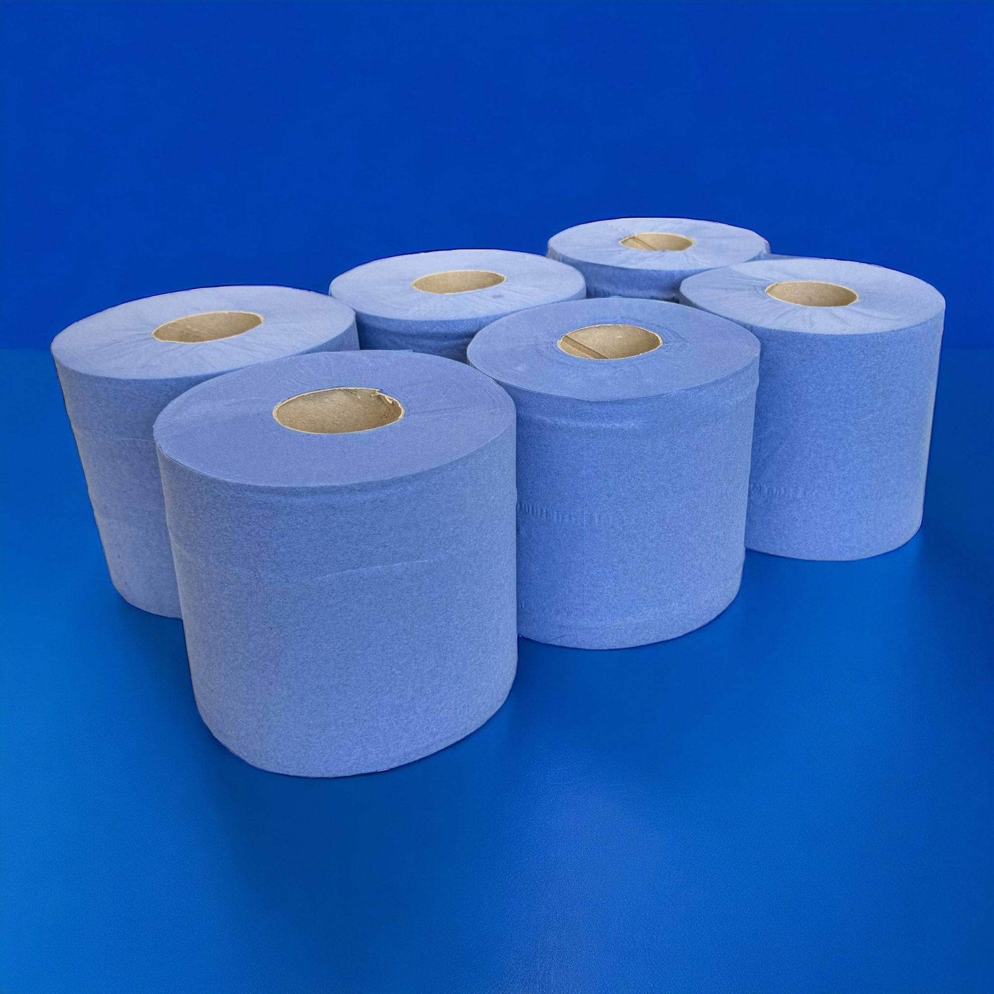 Bundle Offer: 150m 2 Ply Blue Centrefeed Rolls | 6 Cases