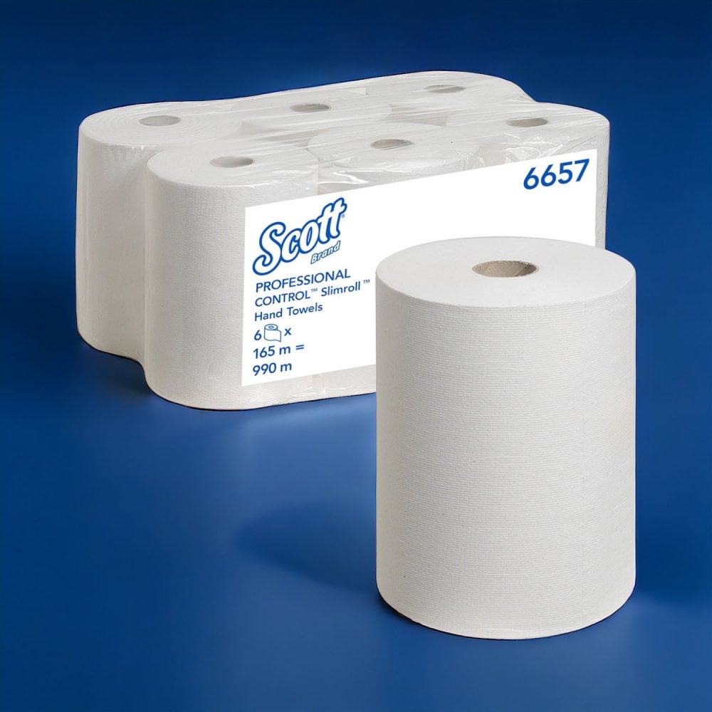 Kimberly-Clark Professional 47091 Slimroll Manual Towel Dispenser – White, For Scott Hardwound Towels