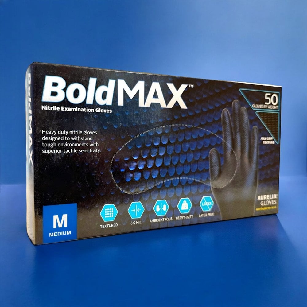 Bold MAX - Black Nitrile Gloves - Powder Free