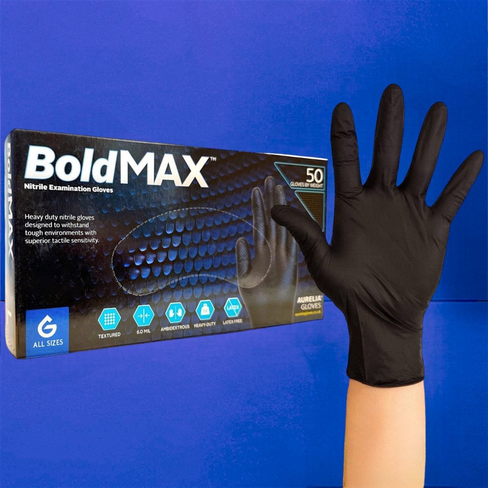 Bold MAX - Black Nitrile Gloves - Powder Free