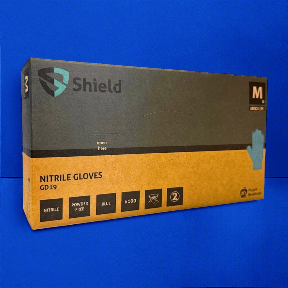 Blue Nitrile Gloves - Powder Free