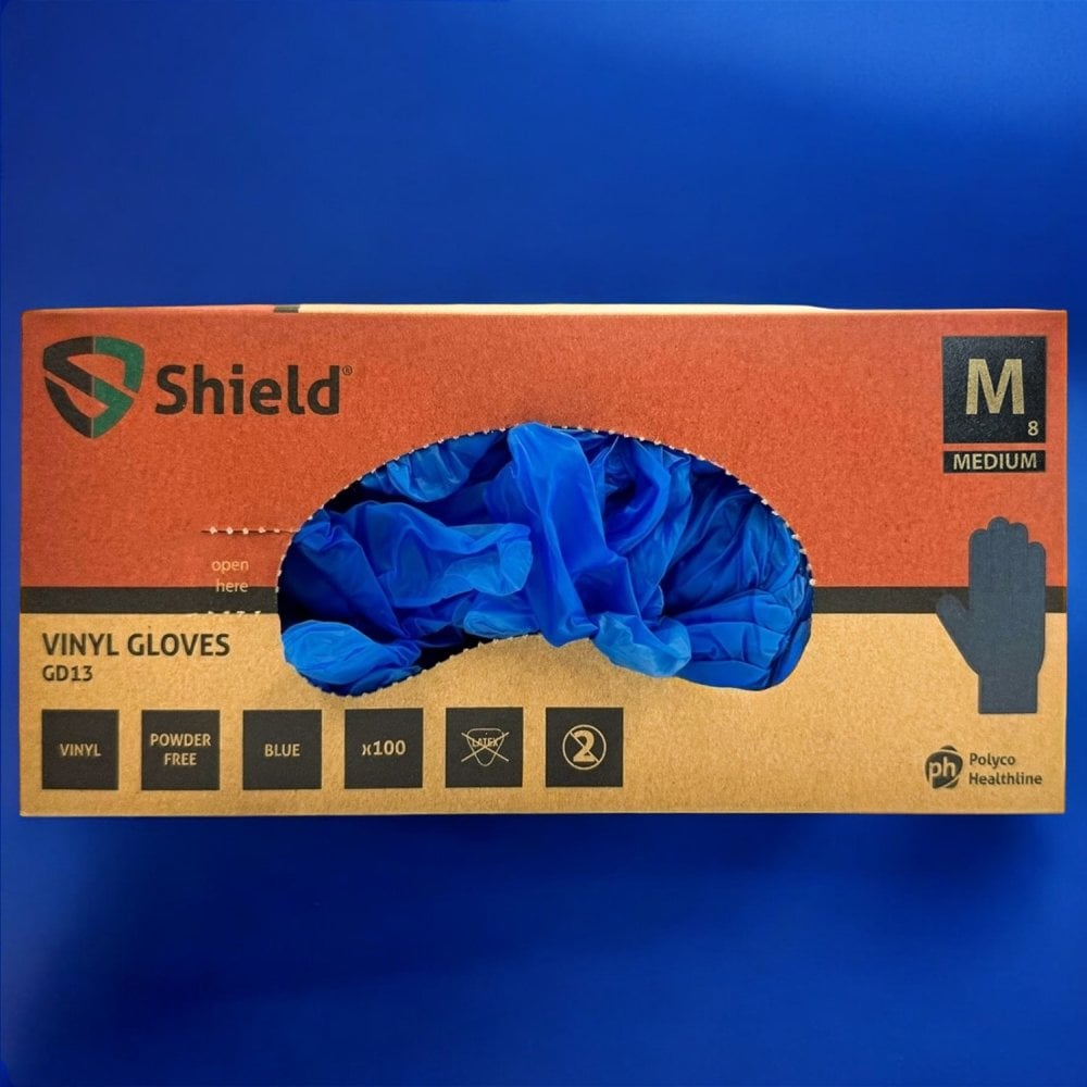 Blue Vinyl Gloves - Powder Free