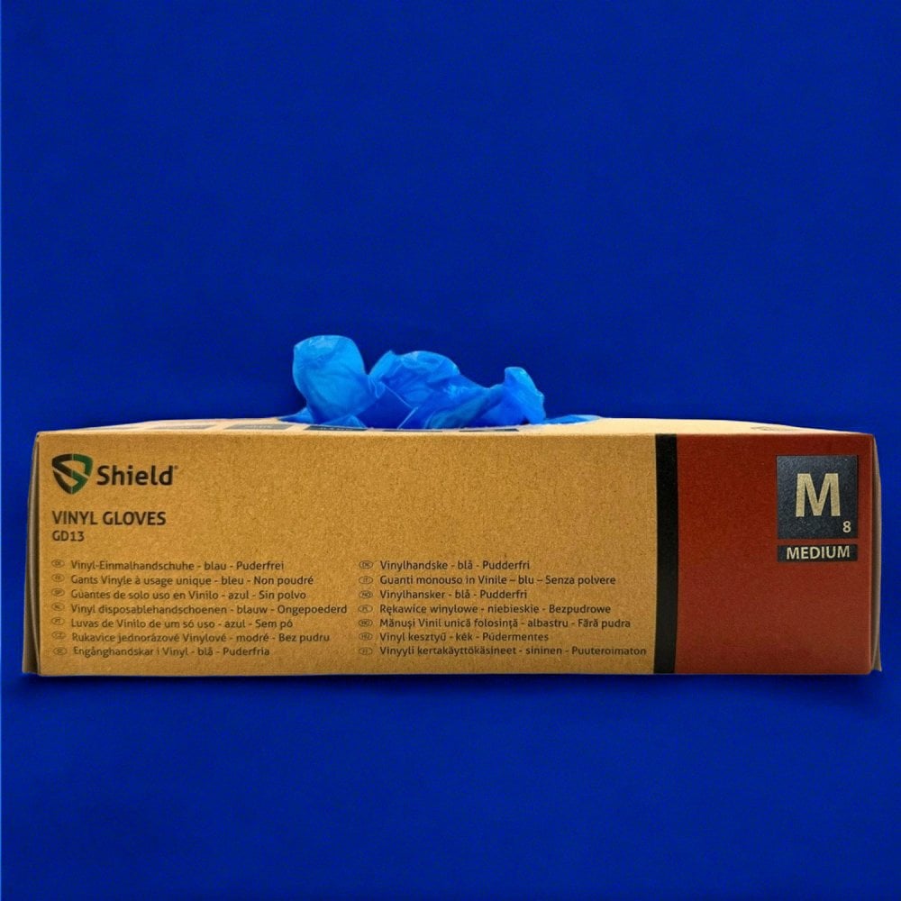 Blue Vinyl Gloves - Powder Free