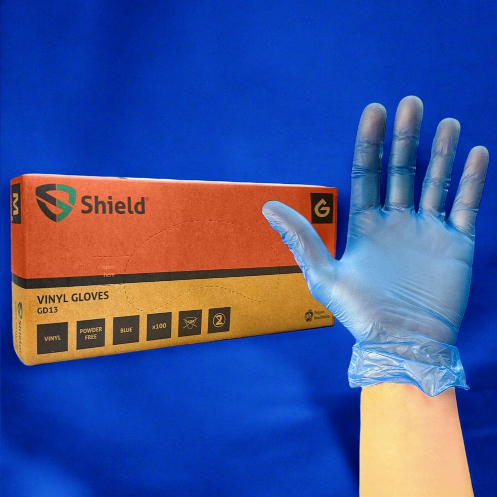 Blue Vinyl Gloves - Powder Free