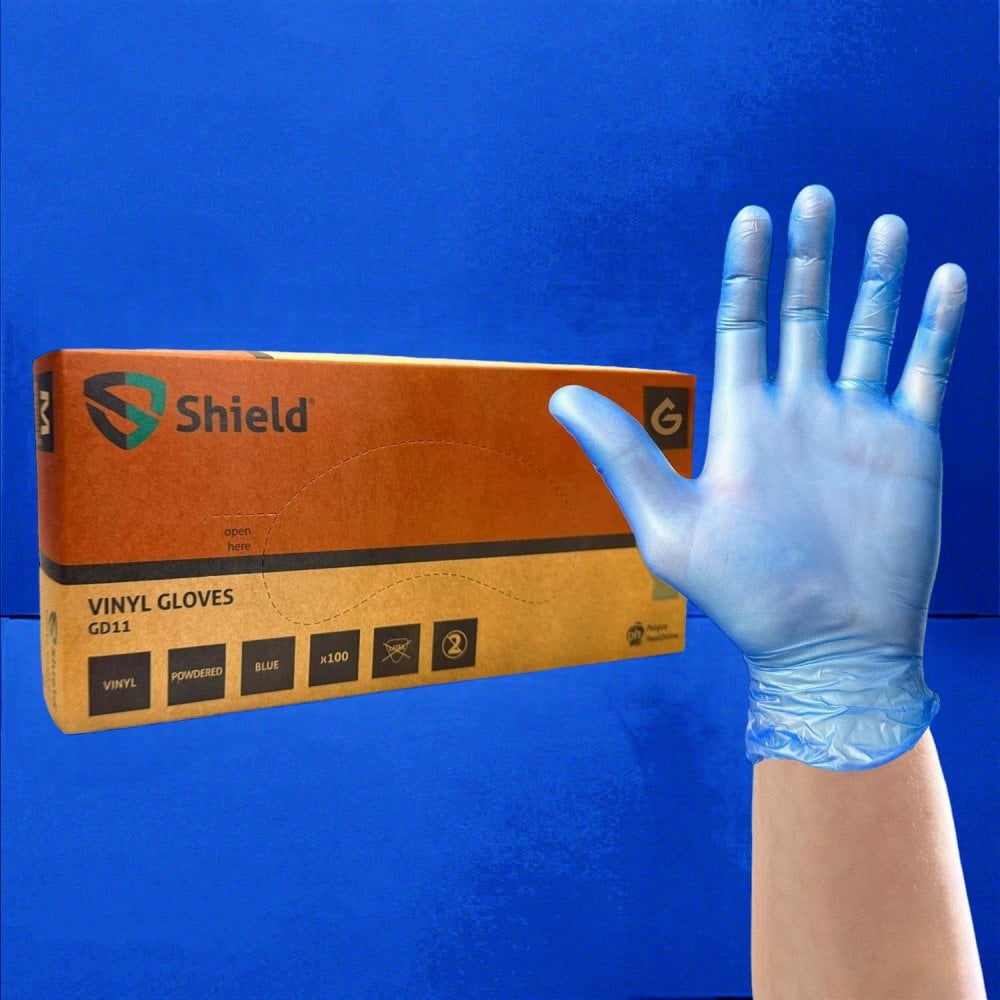 Blue Vinyl Gloves - Powdered