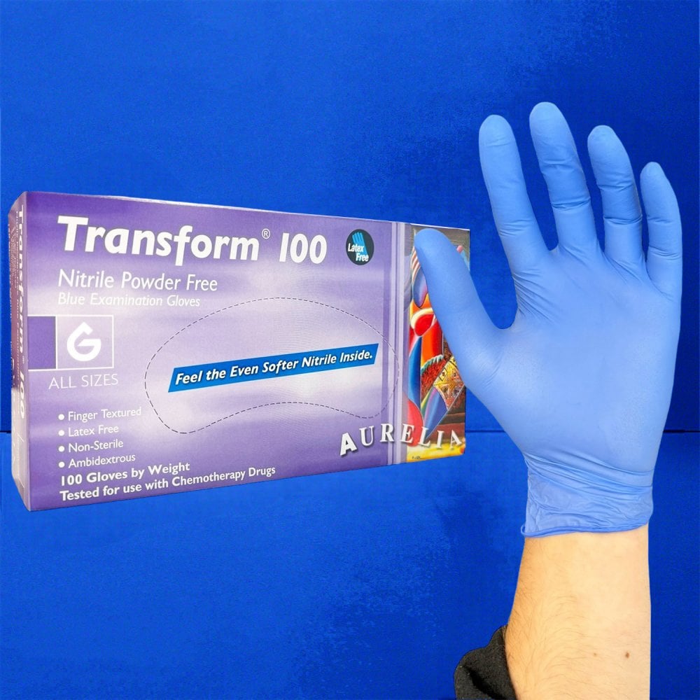 Transform - Blue Nitrile Gloves - Powder Free