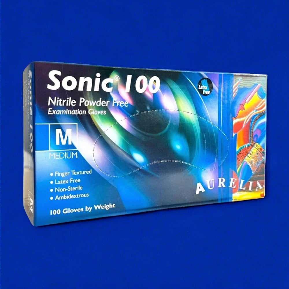 Sonic 100 Cobalt Blue Nitrile Gloves - Powder Free