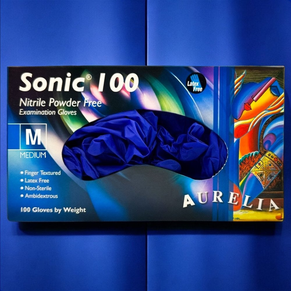 Sonic 100 Cobalt Blue Nitrile Gloves - Powder Free