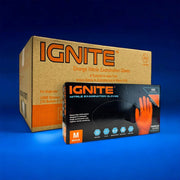 Ignite Heavy Duty Orange Nitrile Gloves