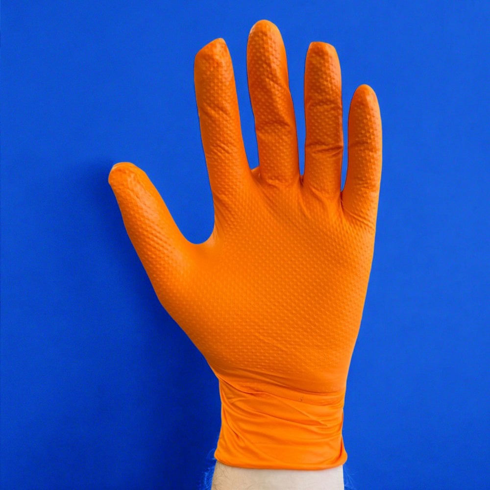 Rap Heavy Duty Orange Nitrile Gloves