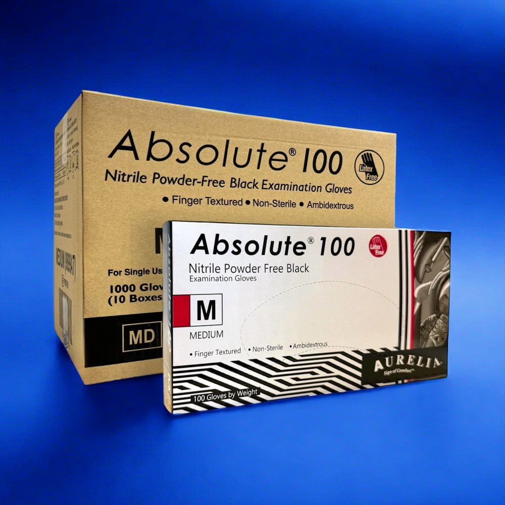 Absolute - Black Nitrile Gloves - Powder Free