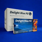 Delight - Blue Vinyl Gloves - Powdered