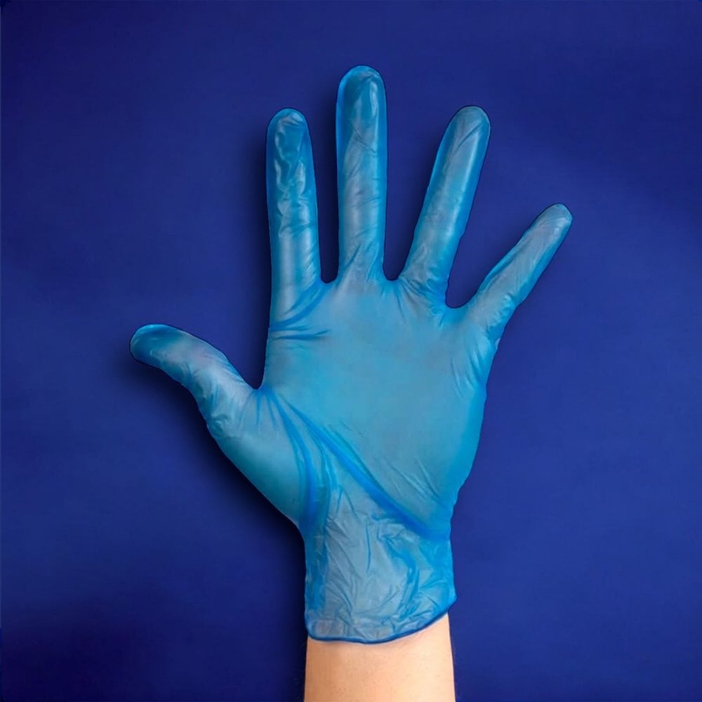 Delight - Blue Vinyl Gloves - Powdered