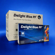 Aurelia - Delight Blue Vinyl Gloves - Powder Free