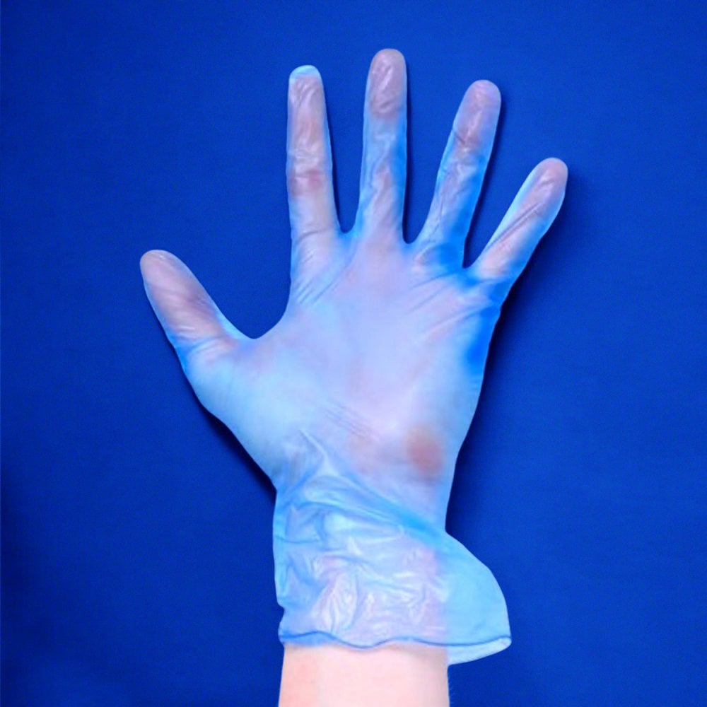 Aurelia - Delight Blue Vinyl Gloves - Powder Free
