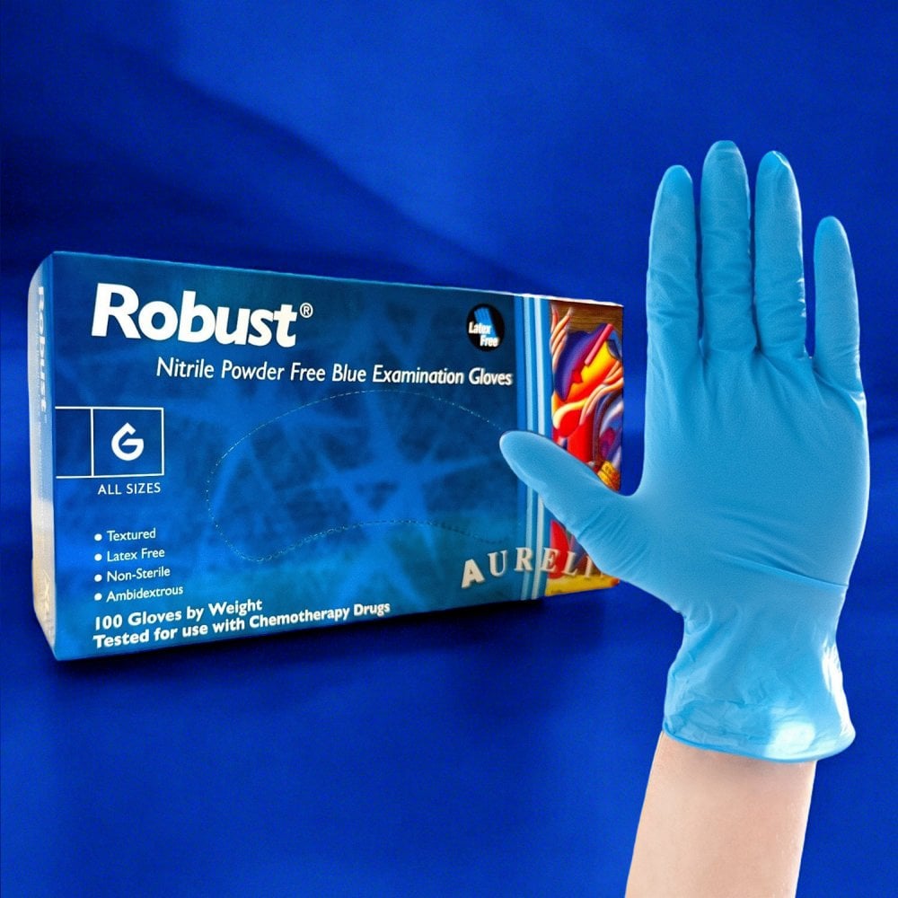 Robust - Blue Nitrile Gloves - Powder Free