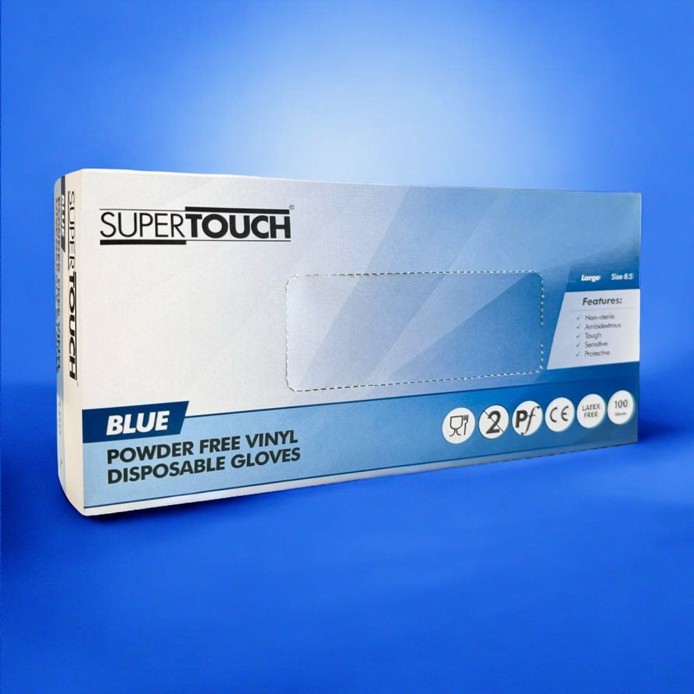 Blue Vinyl Gloves - Powder Free