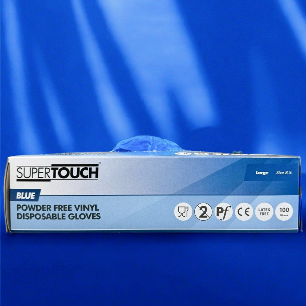 Blue Vinyl Gloves - Powder Free