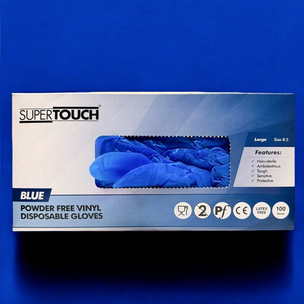 Blue Vinyl Gloves - Powder Free