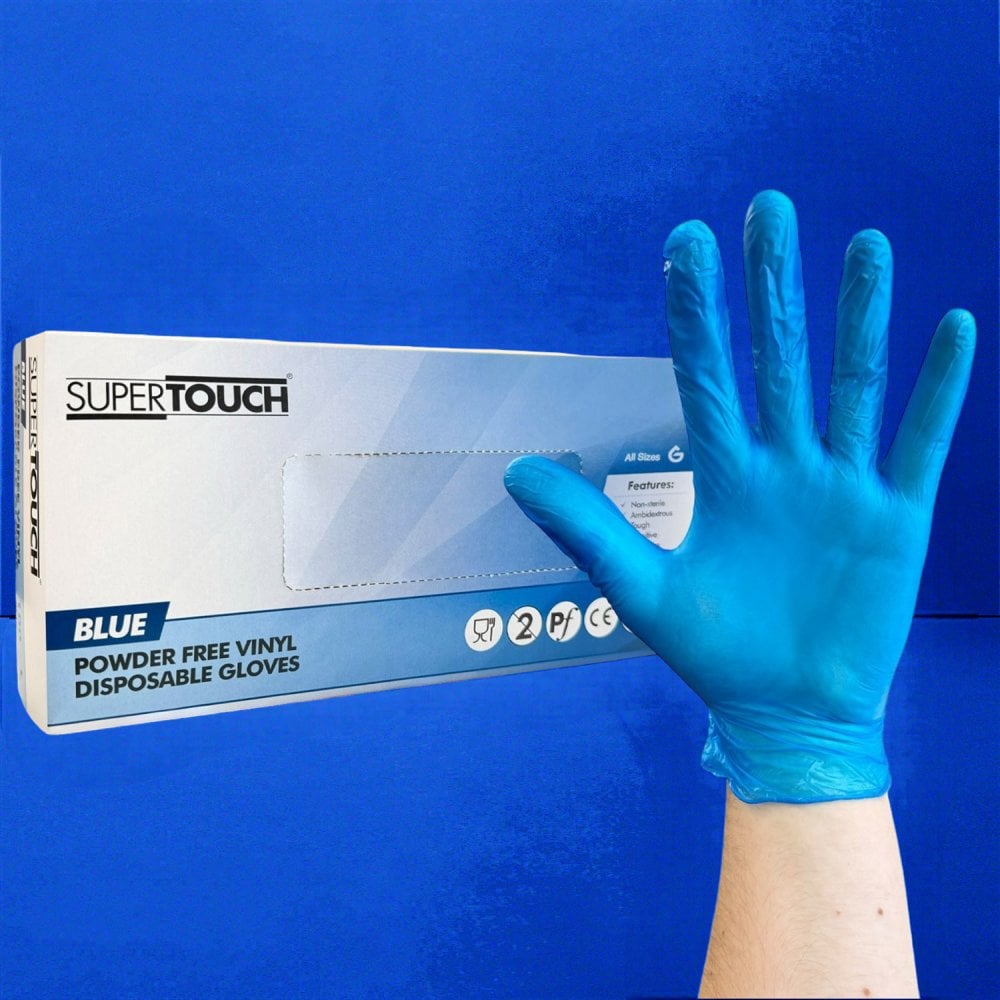 Blue Vinyl Gloves - Powder Free