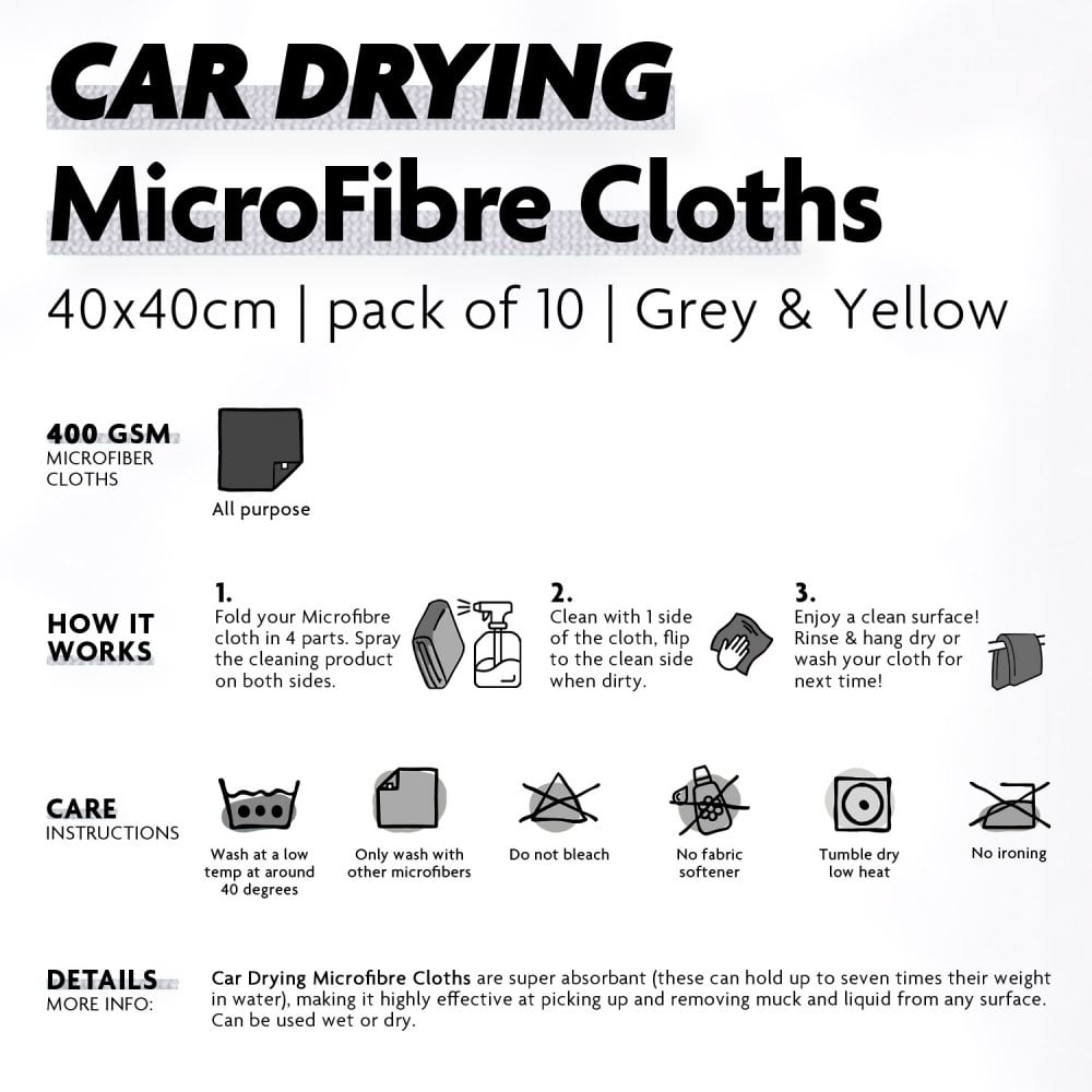 Car Drying Microfibre Towel - Grey