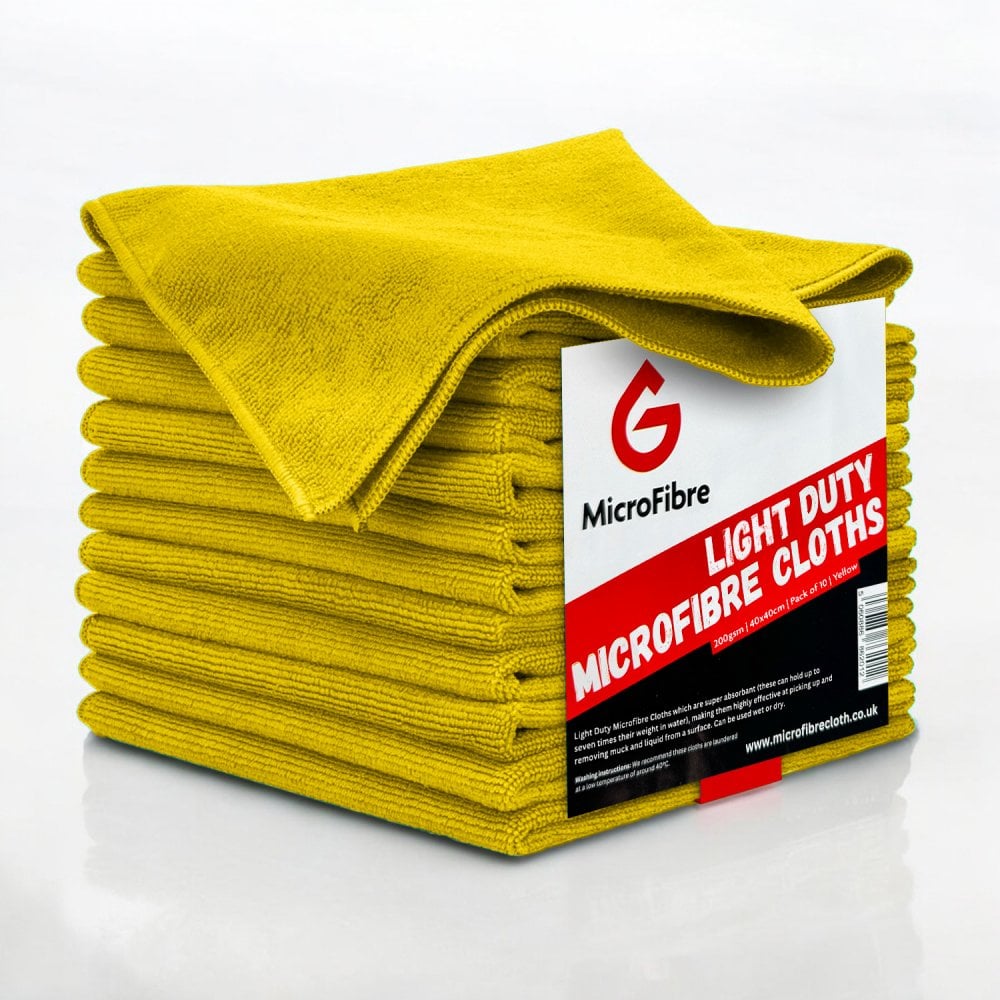 Light Duty Microfibre Cloths - Yellow - 300 Cloths