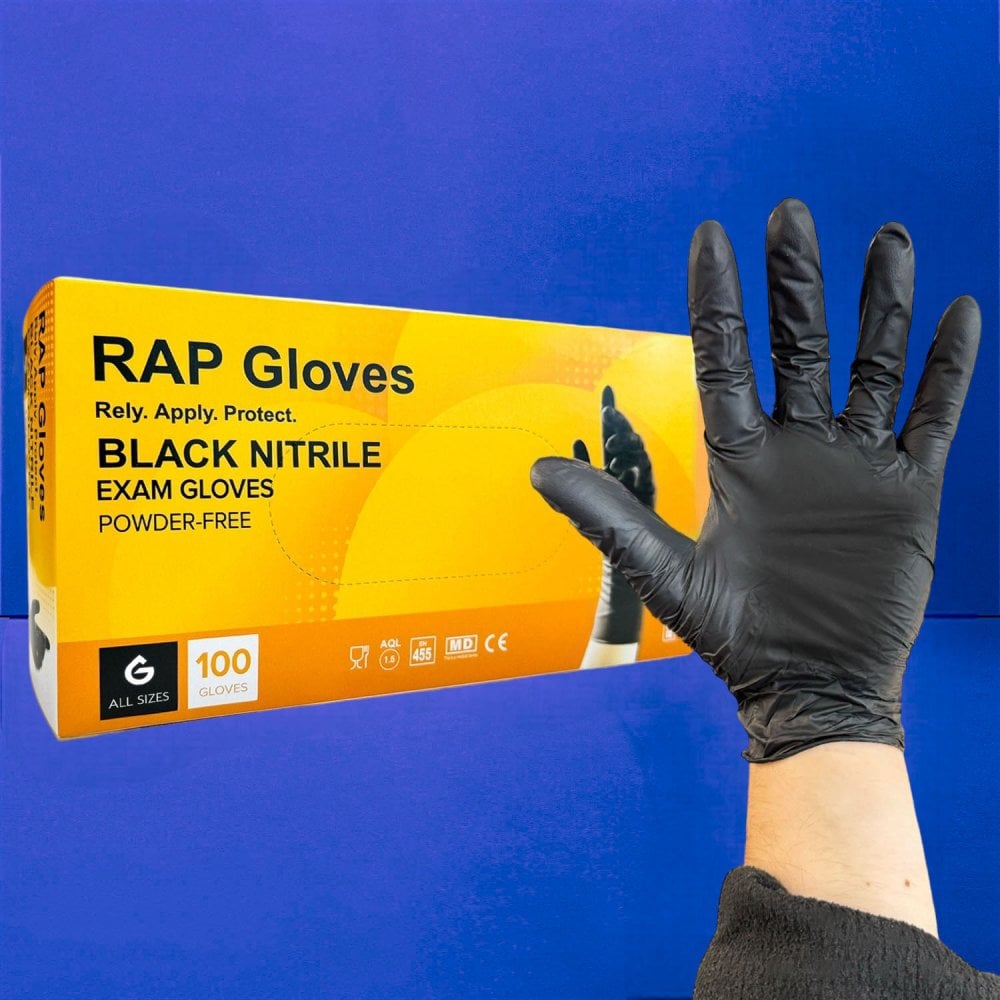 Black Nitrile Gloves - Powder Free