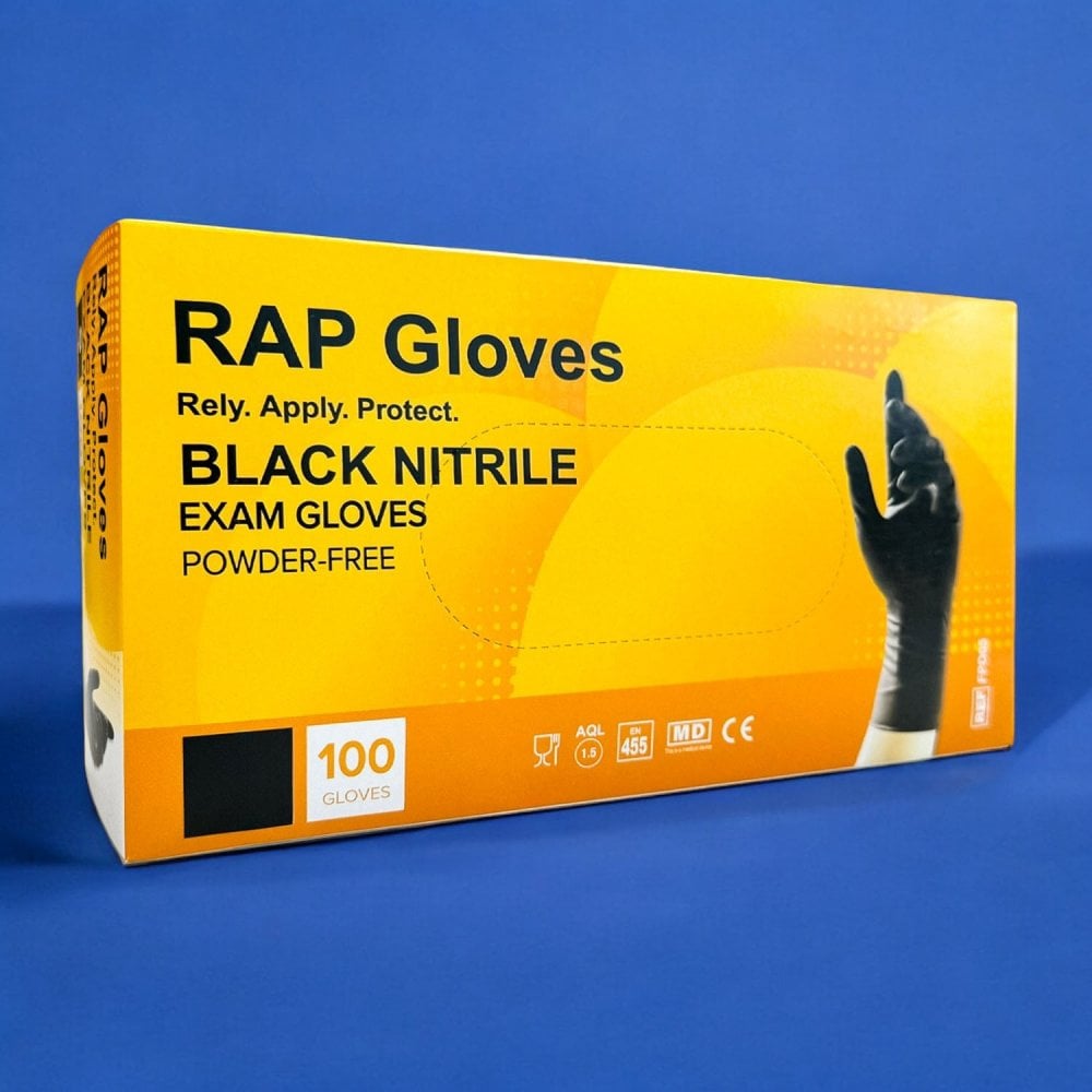 Black Nitrile Gloves - Powder Free
