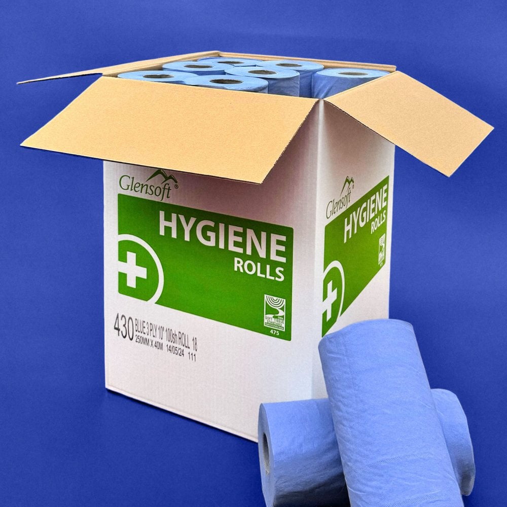 10" Wiper Rolls - 3 Ply - Blue