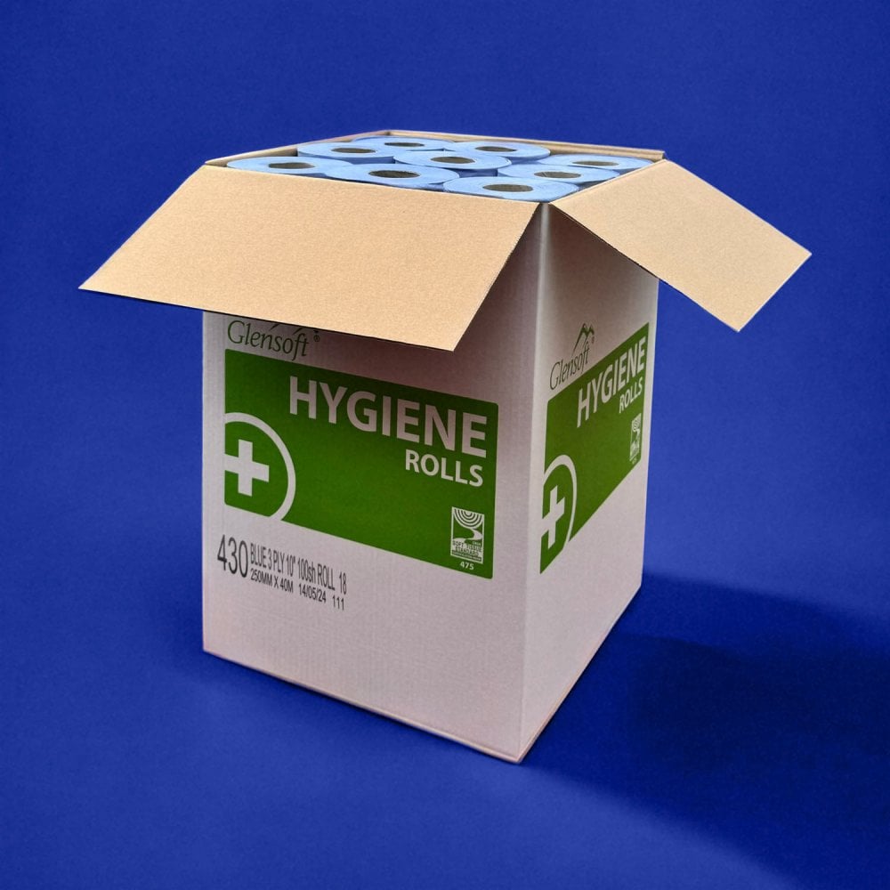 10" Wiper Rolls - 3 Ply - Blue